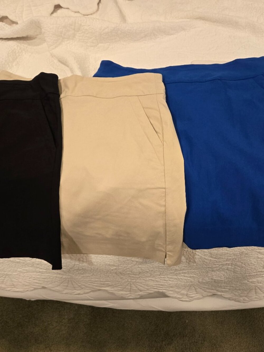 3 Skorts, Peck & Peck Skorts Size 10, Tan Blue and Black